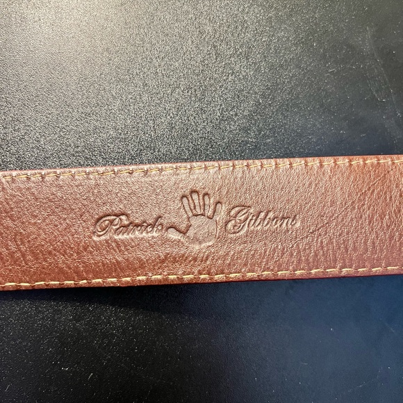 PATRICK GIBBONS  Genuine LIZZARD Handmade Leather Belt Black Red Sz 28 Brass - Picture 7 of 11